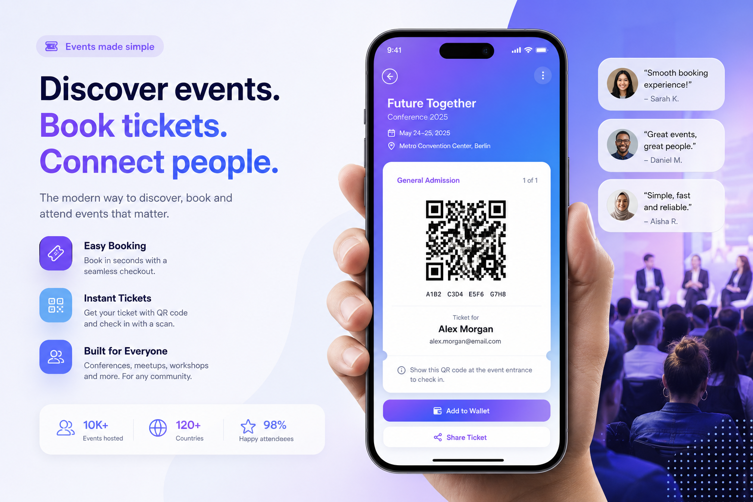 Sell tickets with QR entry and offline check-in